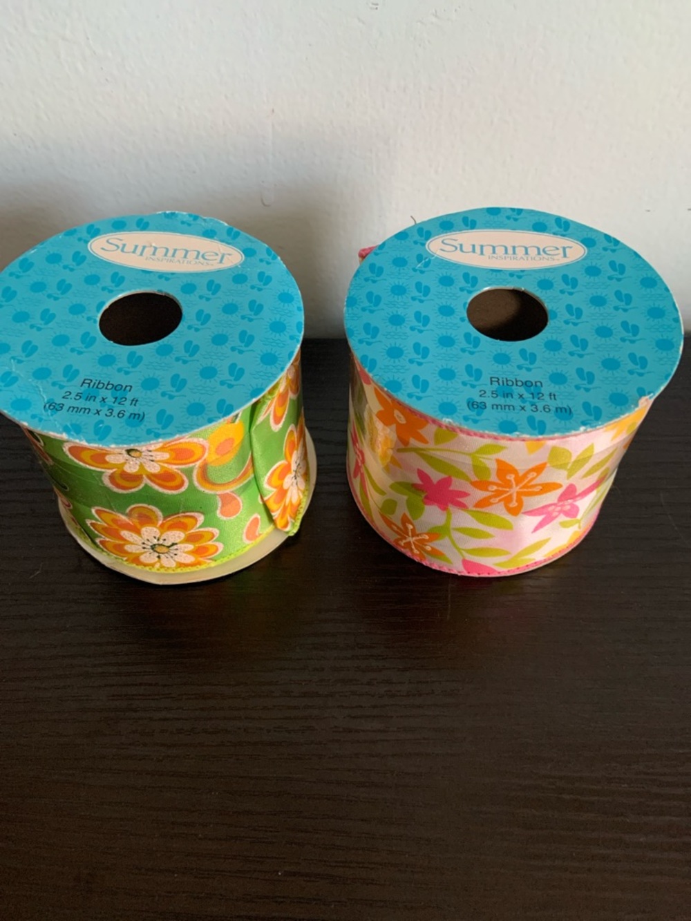 Decorator Ribbon. 2.5in. X 12ft.  2 new rolls.